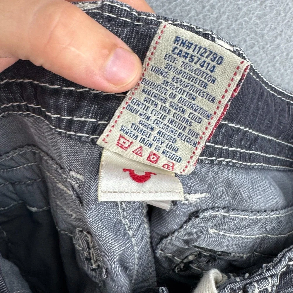 True Religion Shorts Mens 33 Micro Corduroy Cargo Drawstring Y2K Thick Stitch
